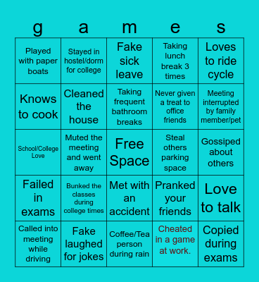 Funny Bingo Card