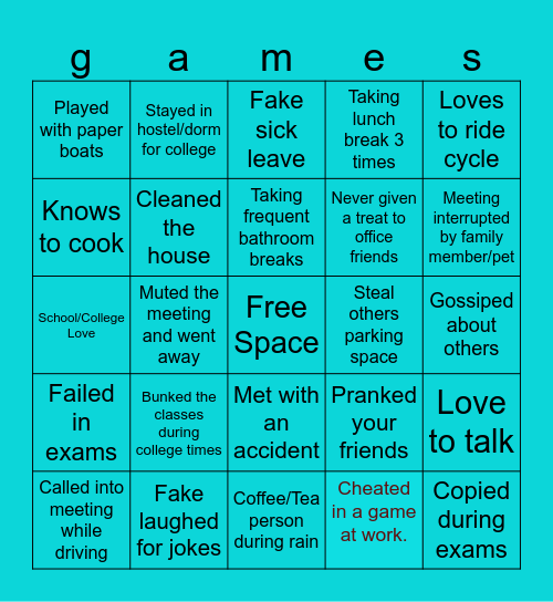 Funny Bingo Card