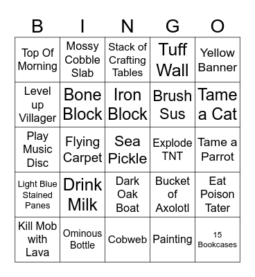 MINECRAFT BINGO 8.0 Bingo Card