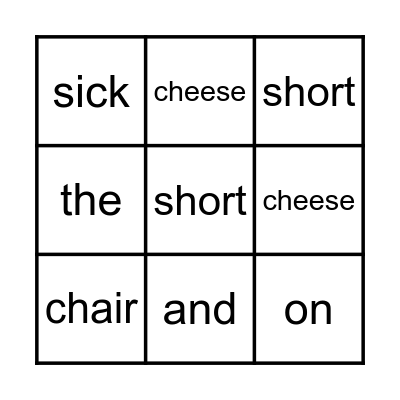 Let's play Bingo! Bingo Card