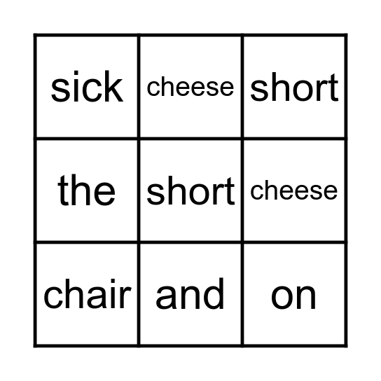 Let's play Bingo! Bingo Card