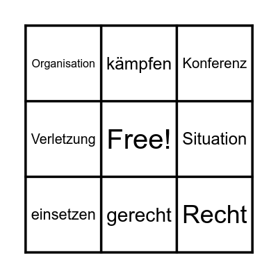 Menschenrechte Bingo Card