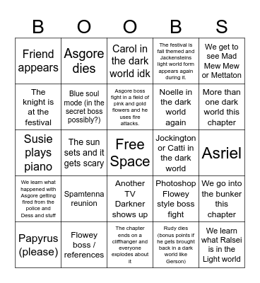 Chapter 5 bingo Card