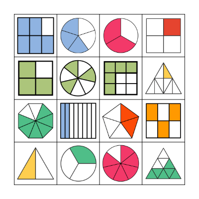 Fractions Bingo Card
