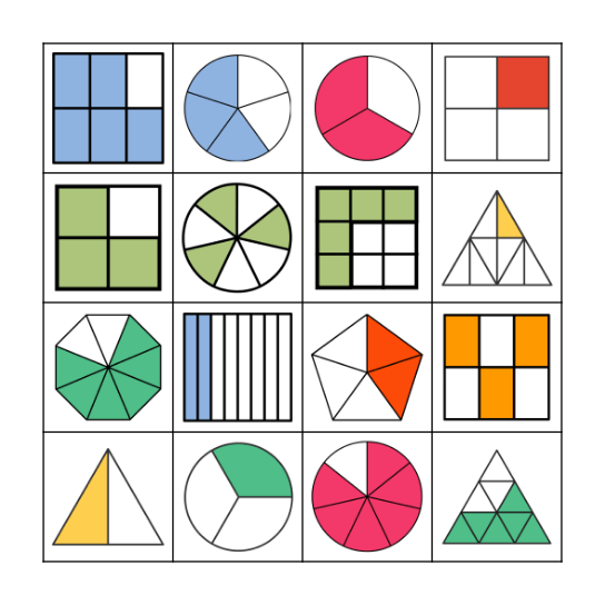 Fractions Bingo Card