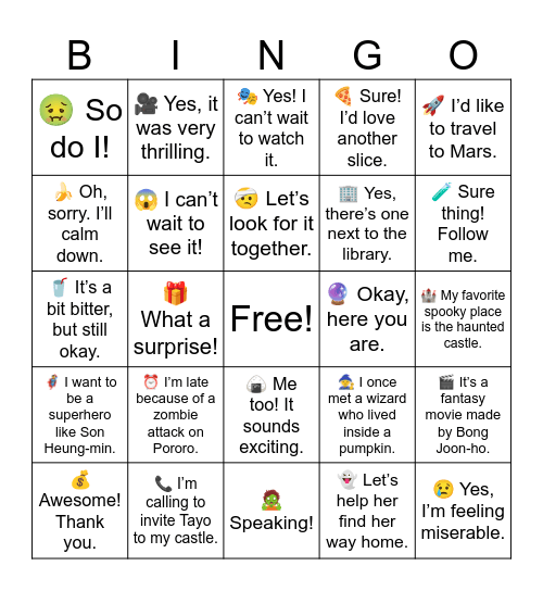 B16 Review Answers Bingo Card