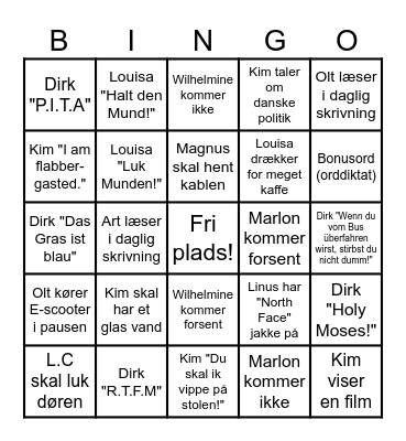 Oberstufe 8 Klasse Bingo Card