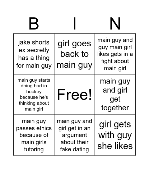 off campus bingo Card