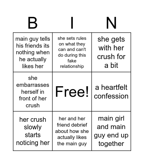 off campus bingo Card