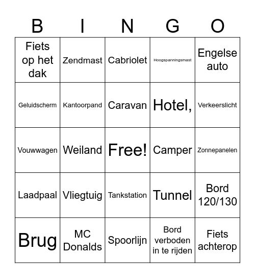Fam Boer Bingo Card