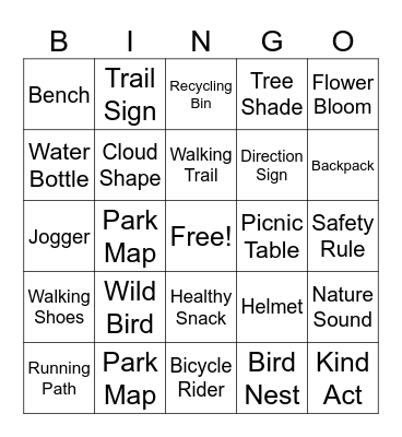 Park Adventure Bingo Card