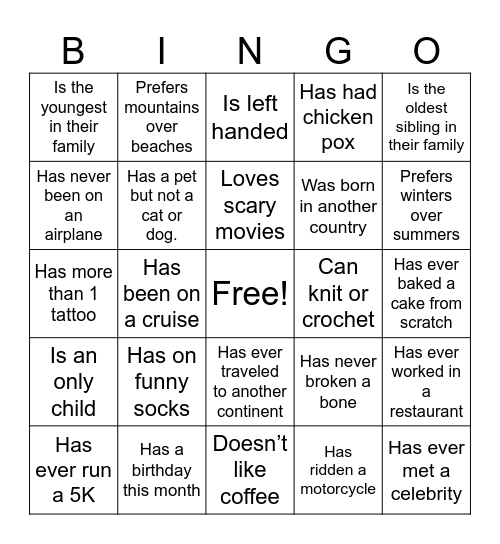 cna Bingo Card