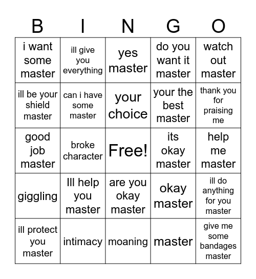 rusty raft bingo Card