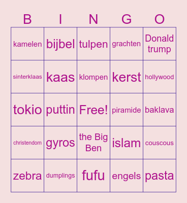 diversiteits bingo Card