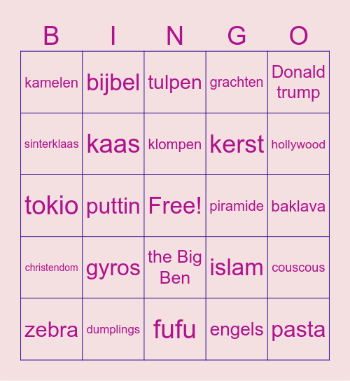 diversiteits bingo Card