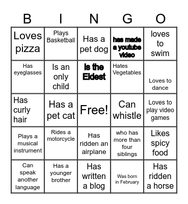 Human Bingo Card