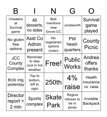 Recognition Bingo! Bingo Card