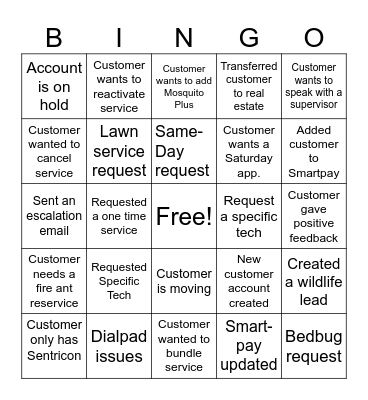 CET BINGO Card