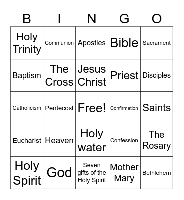 Religon Bingo Card