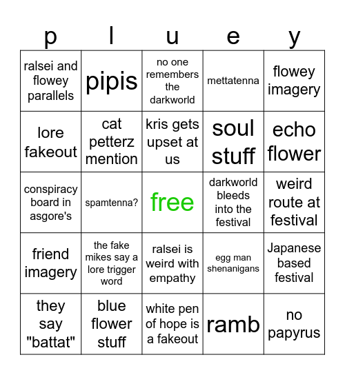 DELTARUNE CH5!!!! Bingo Card