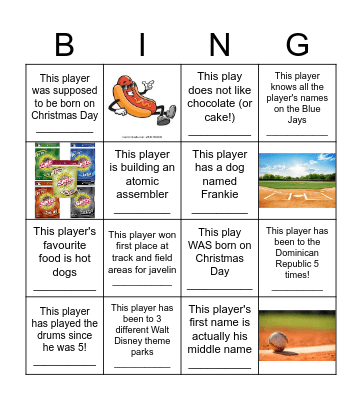 Ajax Spartans Team BINGO Card