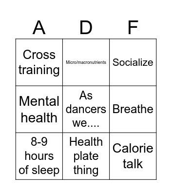 Seminar 1 Bingo Card