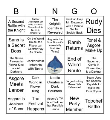 Deltarune - Chapter 5 Bingo Card