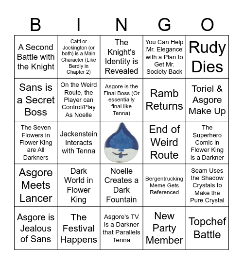 Deltarune - Chapter 5 Bingo Card