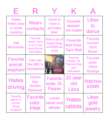 All About Bingo Card