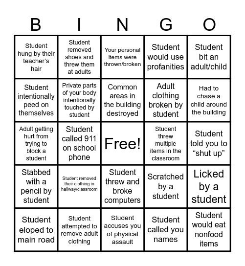 "That was not on my Bingo Card" Bingo Card