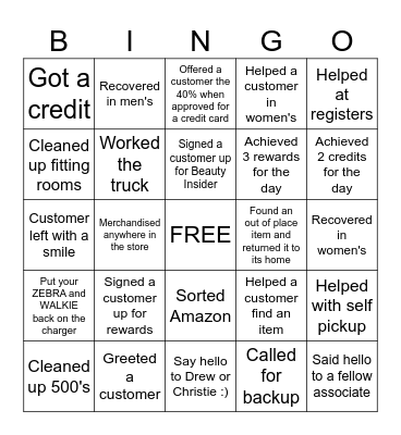 July Bingo Contest! Bingo Card