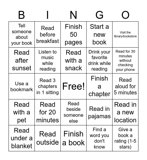 24-Hour Readathon - Summer 2026 Bingo Card