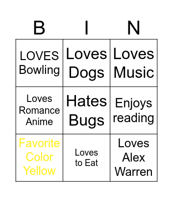 BINGO Card