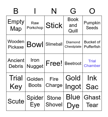 Minecraft Bingo #2 Bingo Card