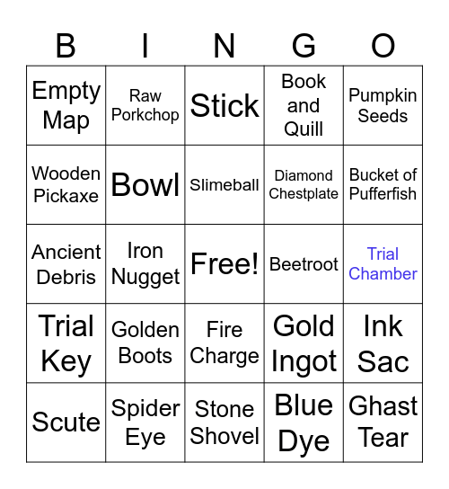 Minecraft Bingo #2 Bingo Card
