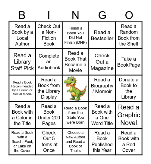 Adult Summer Reading BINGO Card