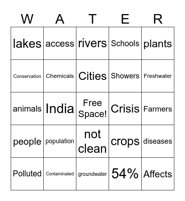 India's water crisis Bingo Card