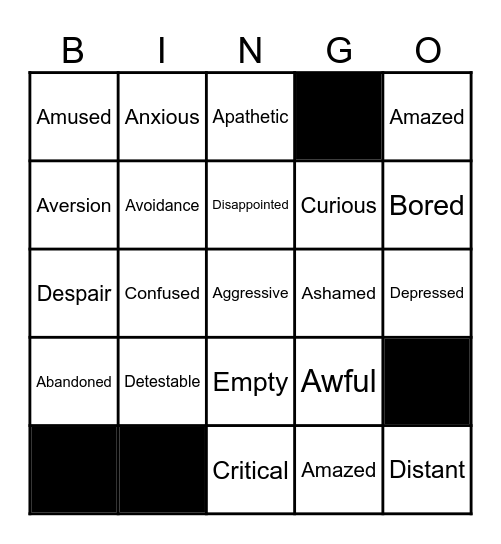 FEELINGS AND EMOTIONS (FREE!) Bingo Card