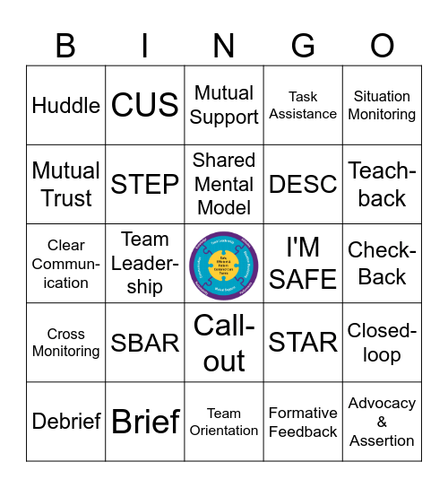 2026 TeamSTEPPS 3.0 Tools Bingo Card