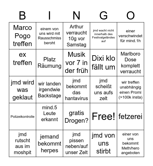Mindestens 5 Leute erkennen uns Bingo Card