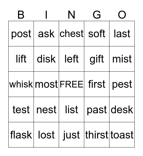 END BLENDS -  ST/FT/SK Bingo Card