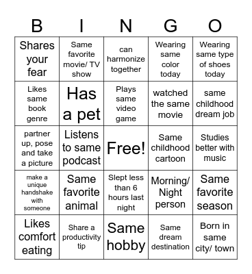 TheME Bingo Card