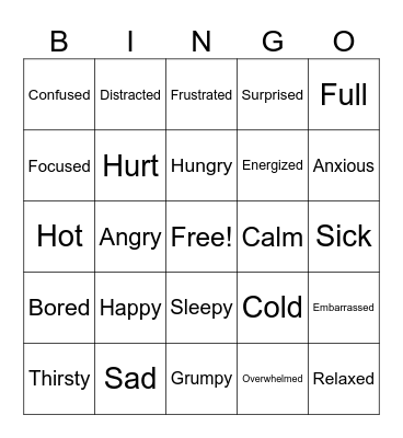 Body Signal Bingo Card