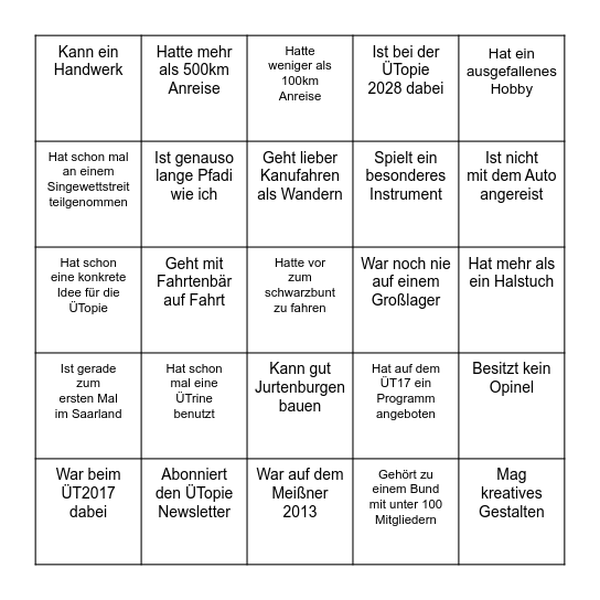 Wanderbingo Card
