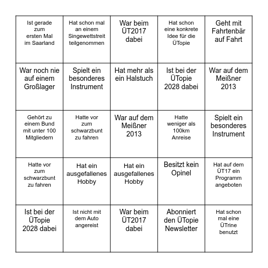 Wanderbingo Card