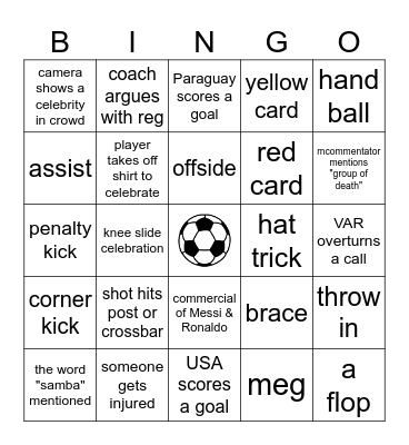 WORLD CUP Bingo Card
