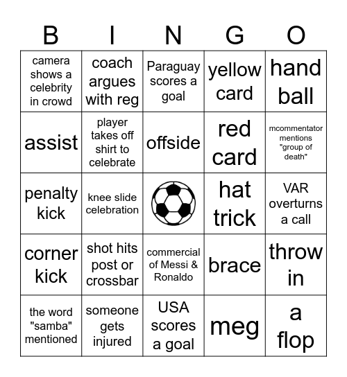 WORLD CUP Bingo Card