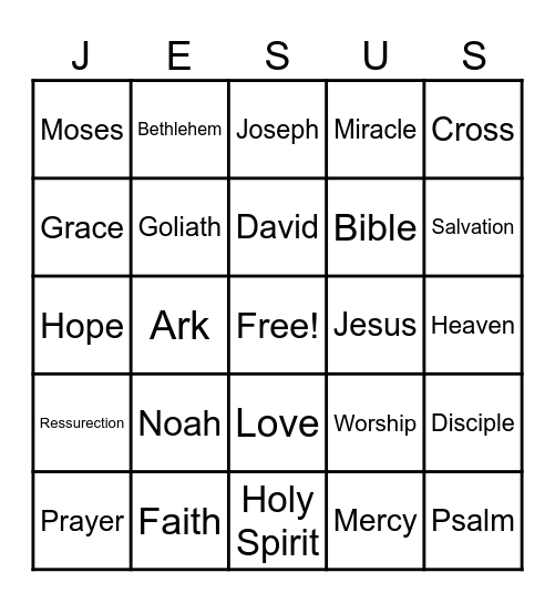 CHRISTIAN BINGO Card