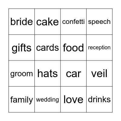 Em and Josh are getting married Bingo Card