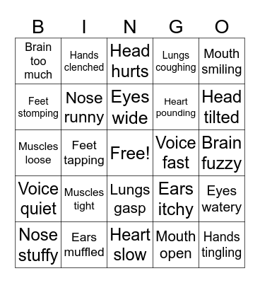 Body Smarts Signals Bingo Card